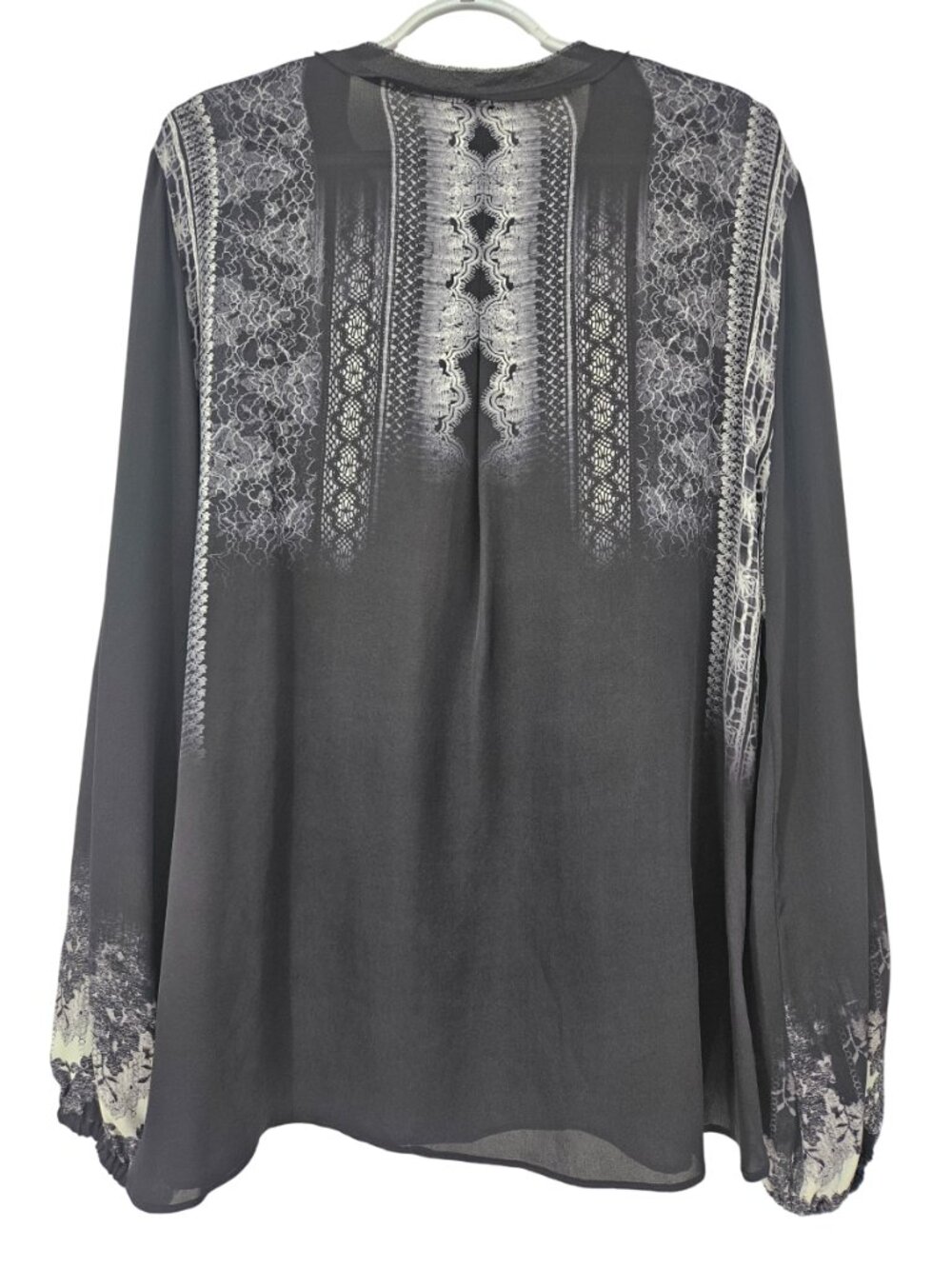 Kobi Halperin Sheri Silk Button Up Blouse Black Women's Size XL Career Evening - Picture 2 of 11